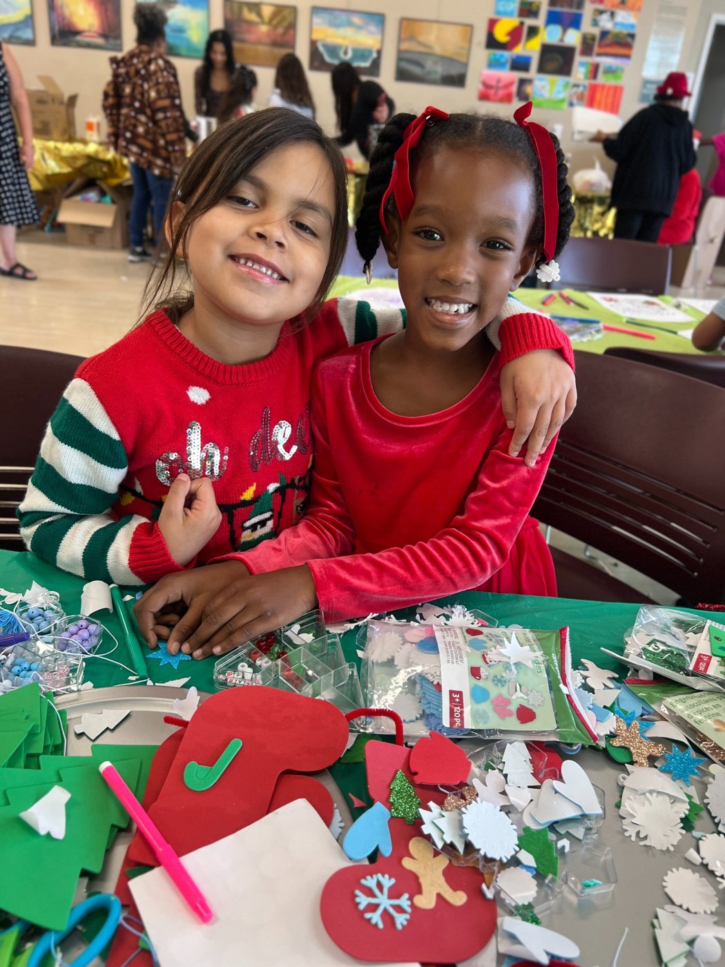 Children enjoying activities at a community event
