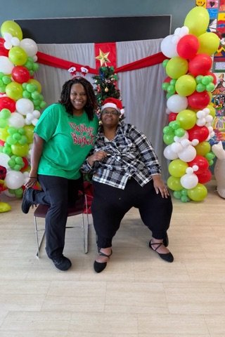 Community members at a holiday celebration